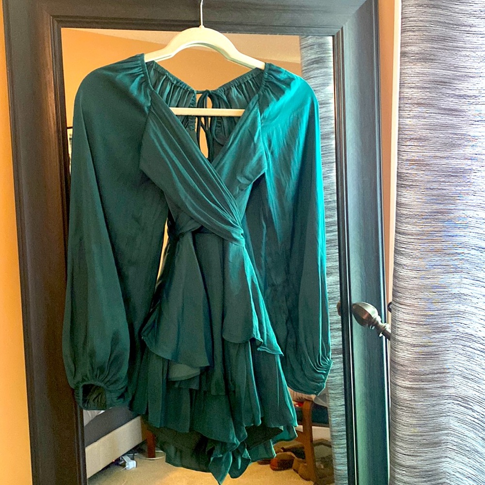 NWT Hello Molly Forest Green Romper Dress - Size XS